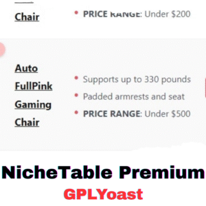 NicheTable Premium