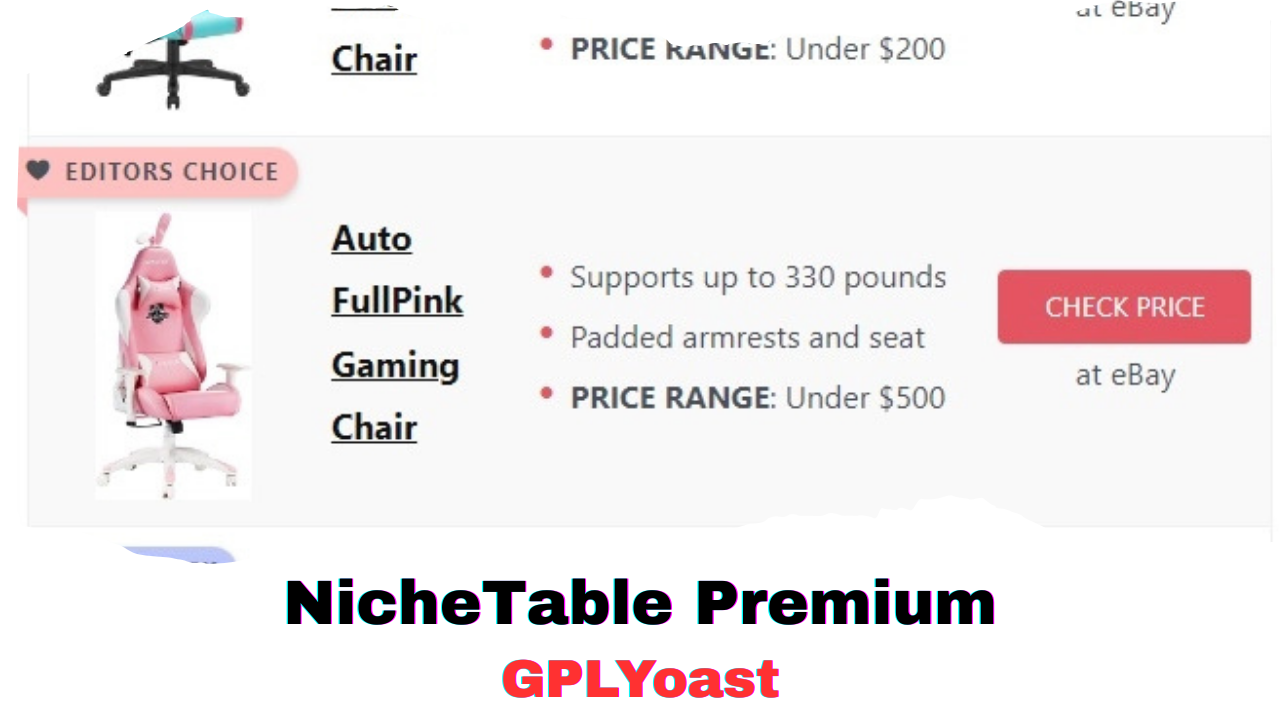 NicheTable Premium