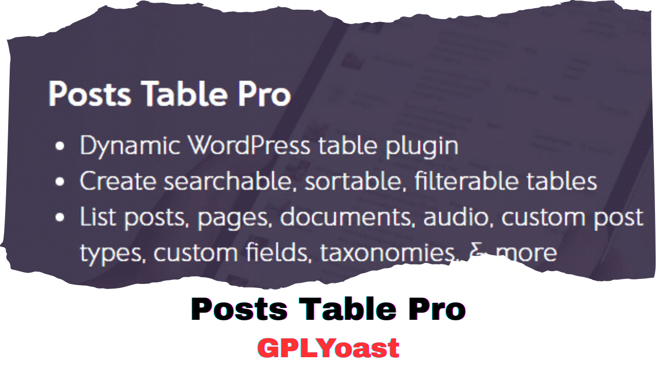 Posts Table Pro